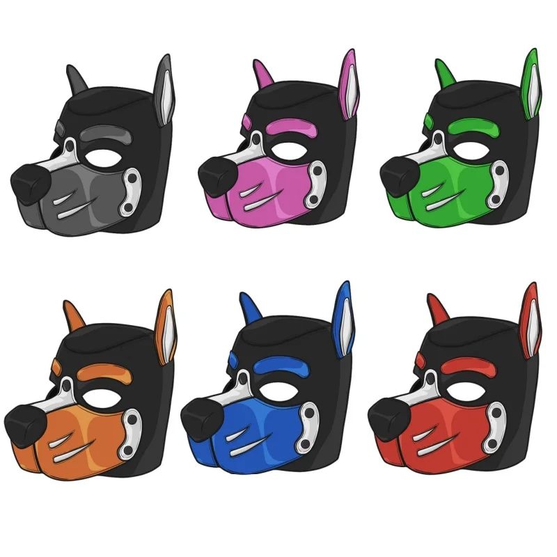 New Puppy Cosplay Costumes of M L Size Brand Padded Rubber Full Head Fetish Hood Mask for Dog Role play Games Party Accessories