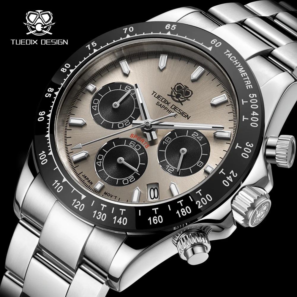 

2023 Classic Men's Multifunctional Chronograph Full Stainless Steel VK63 Quartz Movement 100m Waterproof Luxury Business Watch