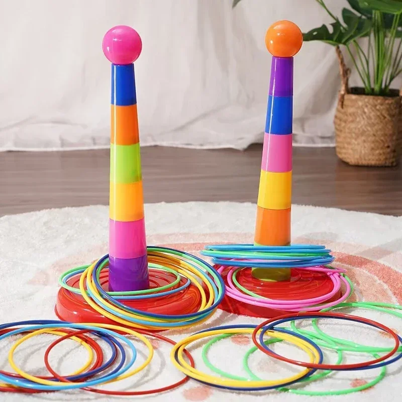 Juego circular de lanzamiento para niños, virola apilada, juguetes divertidos para interiores y exteriores, capas circulares interactivas para padres e hijos, regalo de educación temprana