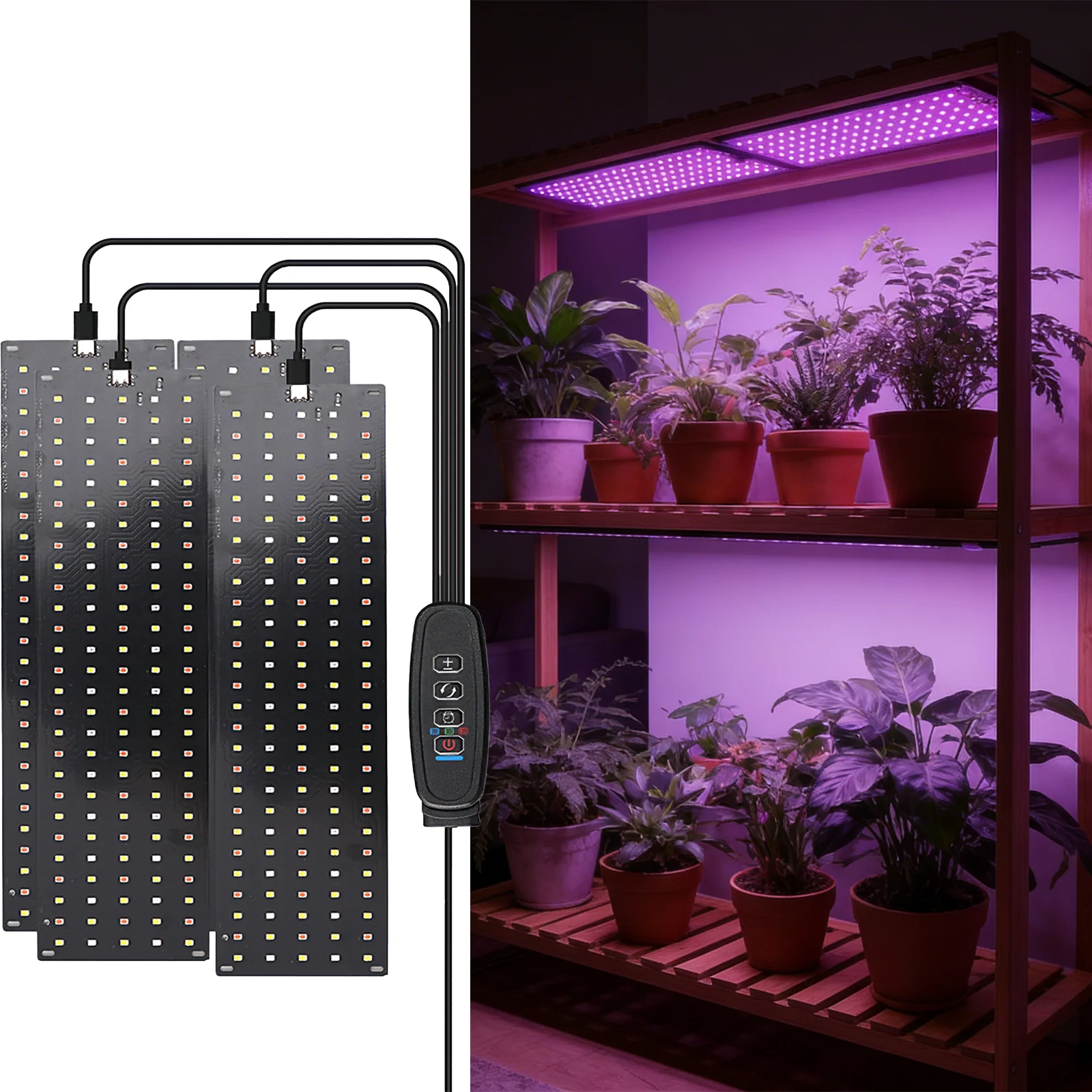 Grow Lights for Indoor Plants,Full Spectrum Grow Lights for Under Cabinet Plant, Grow Lamp with 3/9/12H Timer,10 Dimmable Levels