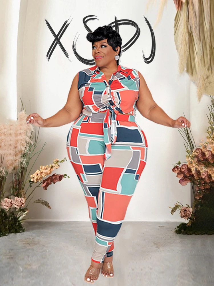 Two Piece Set Women Outfit 2023 Summer Short Sleeve Top and Pant Suits New In Matching Sets Plus Size Wholesale Dropshipping