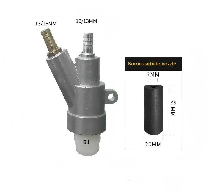 Pistola de chorro de arena, herramienta de aire con boquilla de carburo de boro, pistola de chorro de arena neumática de eliminación de óxido tipo especial B, equipos de chorro de arena