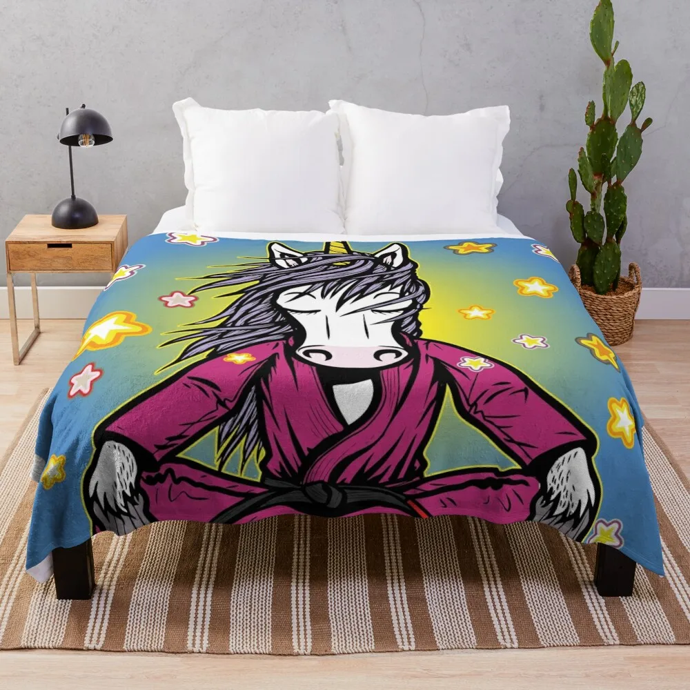 

Zen Unicorn Throw Blanket Camping Tourist Flannel Blankets