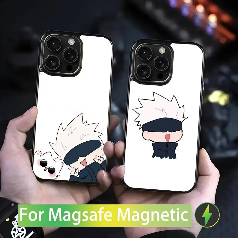

S-Satoru G-Gojo Chibi For iPhone 17,16,15,14,13,12,11,Pro,Max,Plus,Mini,SE4,E Magnetic Magsafe Wireless Charging