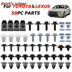 Erick's Wiper 50Pcs For Toyota Lexus Engine Under Body Cover Clips Bumper Fender Splash Guard Screws Bolt Washer Clamp Retainer