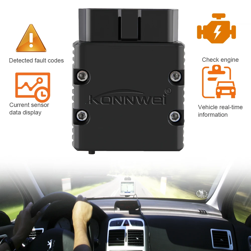 KONNWEI KW902 ELM327 V1.5 بلوتوث 5.0 Obd2 الماسح الضوئي ELM 327 PIC18F25K80 محرك فحص ماسح السيارة obd 2 قارئ رمز التشخيص