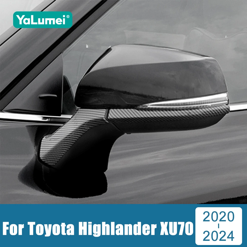 

For Toyota Highlander Kluger XU70 2020 2021 2022 2023 2024 Hybrid ABS Car Rearview Mirror Side Molding Cover Trim Sticker