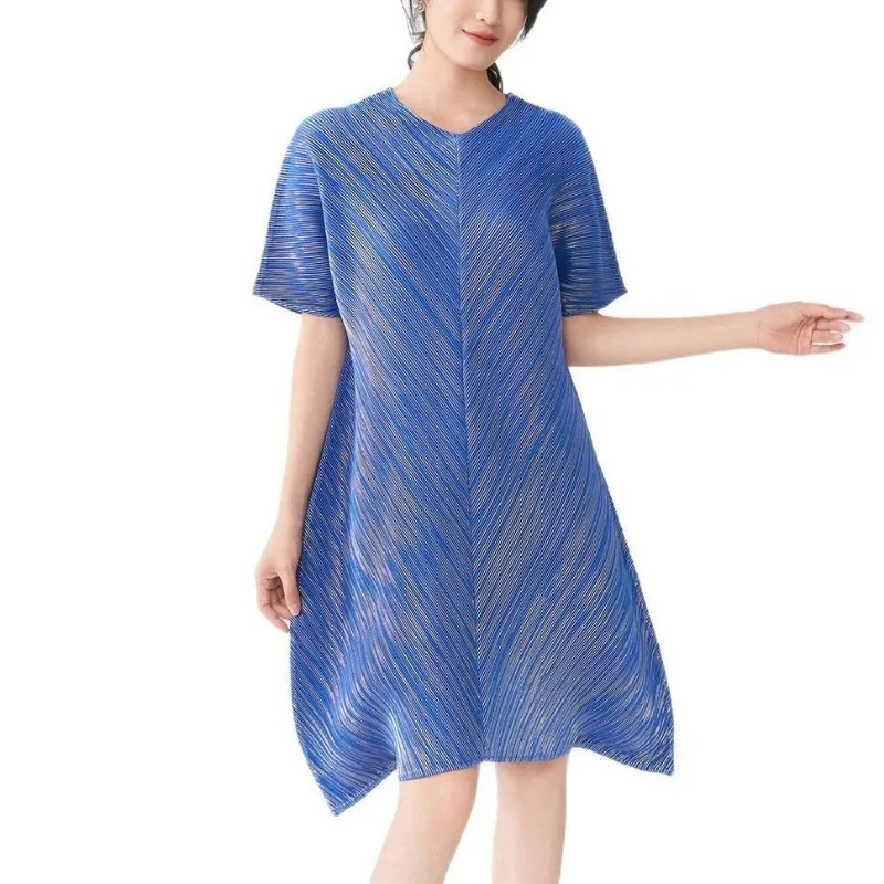 2023 женское летнее высококачественное плиссированное платье с горячим тиснением, модная свободная длинная юбка, женская одежда в европейском и американском стиле