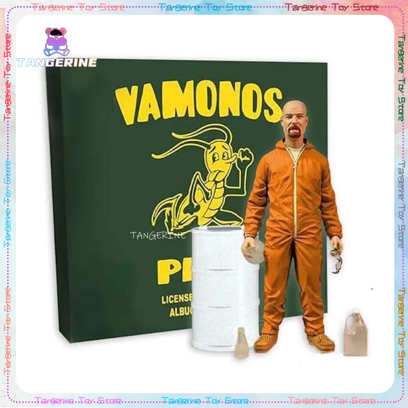 

Breaking Bad Walter White Anime Figure Vamonos Pest Orange And Cyan Haz-mat Suit Collectible Figurines Desktop Decor Toy Gifts