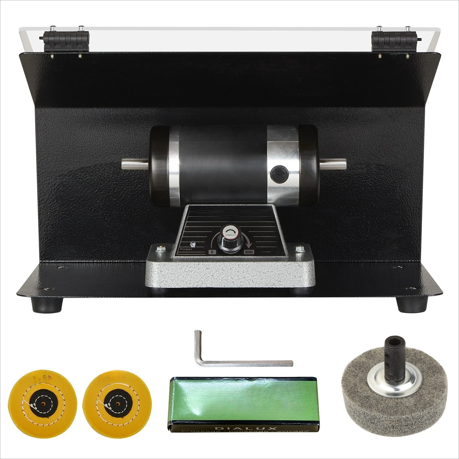 

Desktop cloth wheel polishing machine Small table mill Speed adjustable double head electric grinding wheel