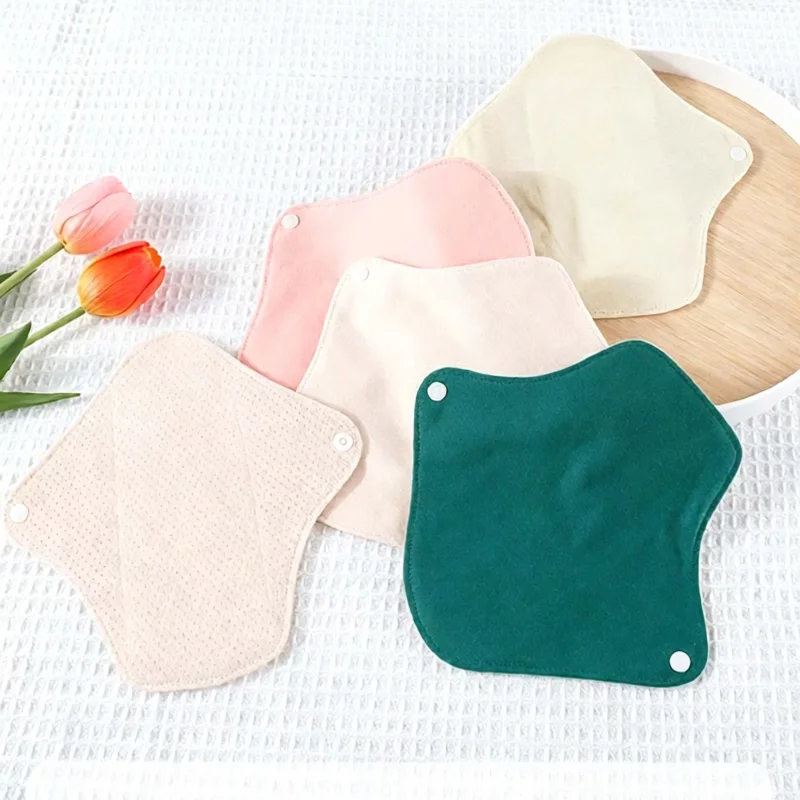 Reusable Women Menstrual Pads Day Night Combo Organic Color Cotton Mesh Sanitary Pads Soft Skin‑friendly Leak‑proof Washable