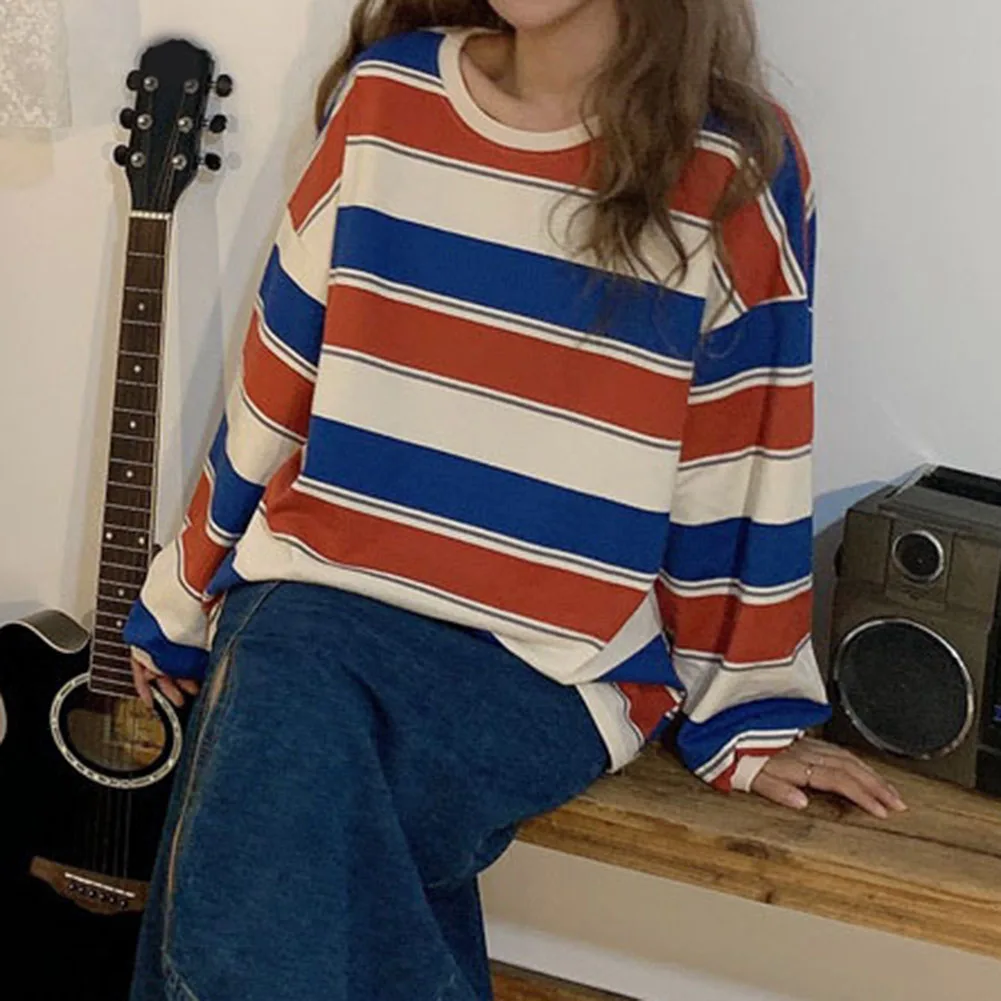 

Ladies' Loose Top Casual Long Sleeve Top Holiday Home Wear Moderate Elasticity Polyester Fabric Regular Length