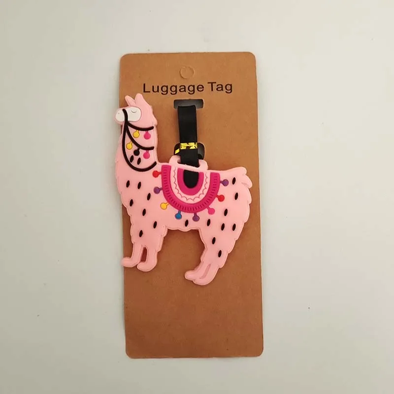 Cute Camel & AlpacaTravel Accessories Luggage Tag Silica Gel Suitcase ID Address Card Holder Baggage Boarding Tag Wedding Gift