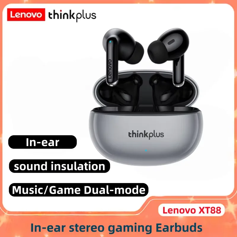 Lenovo Thinkplus XT88 in Ear Bluetooth Earphones with Dual Microphones, Stereo Noise Reduction, Bass HIFI Touch Earphones