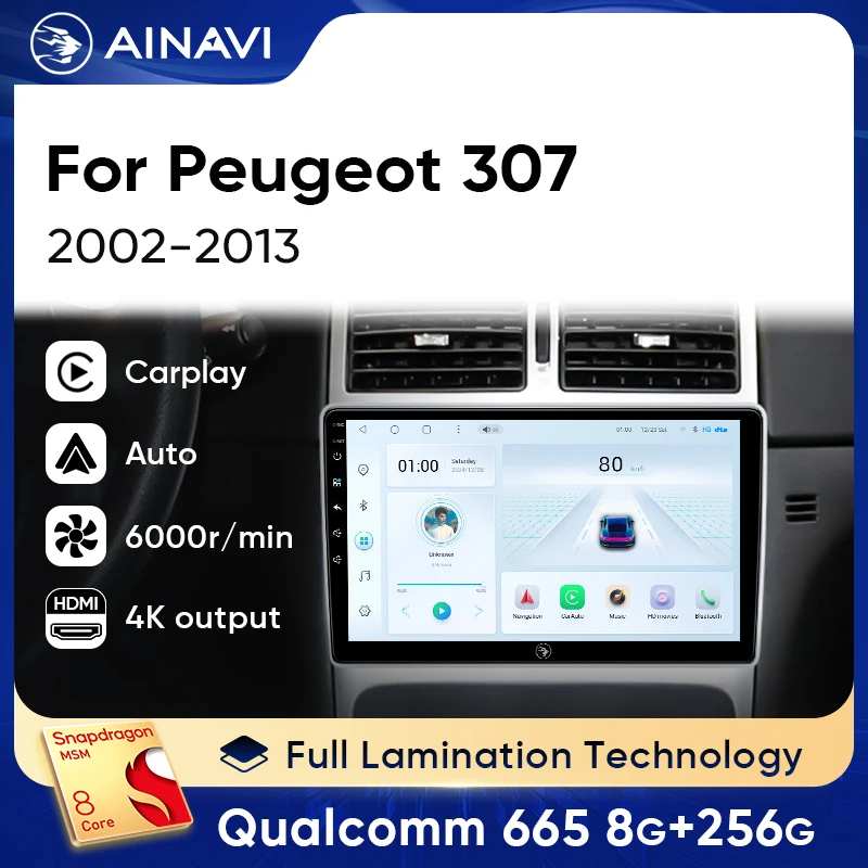 

Ainavi Car Radio For Peugeot 307 2003 2005 2007 2009 2010 2011 2013 Car Multimedia Autoaudio Wireless Carplay Android Auto 2 DIN