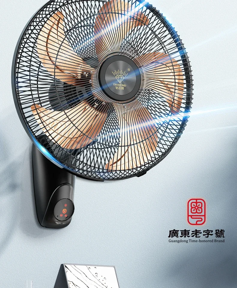 220V Powerful Diamond Brand Wall Fan for Home and Commercial Use with Low Noise and Strong Airflow