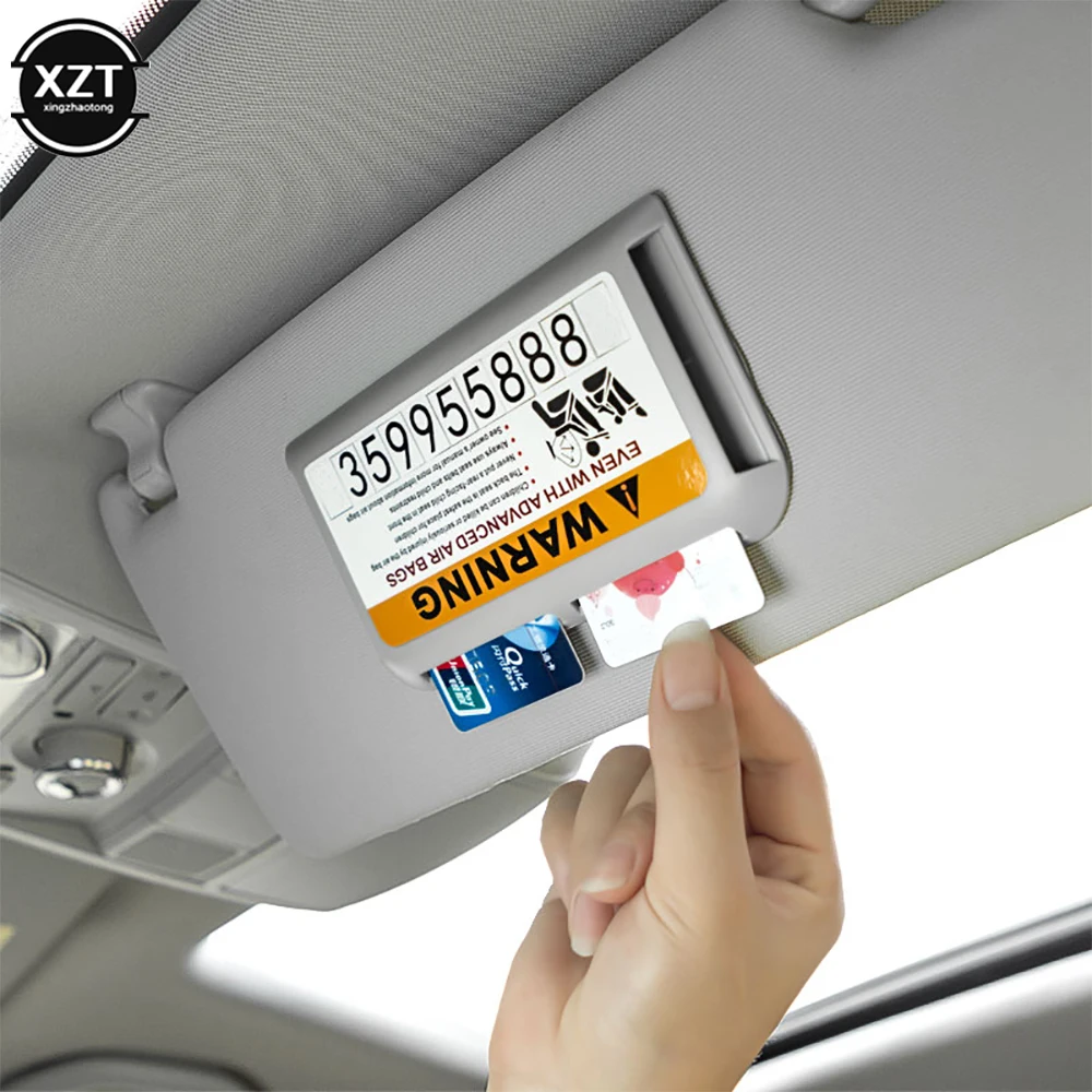 

Car Card Clip Sun Visor Organizer Temporary Parking Card Holder Dash Board Paste Mount Auto Interior Storage Stowing Tidying