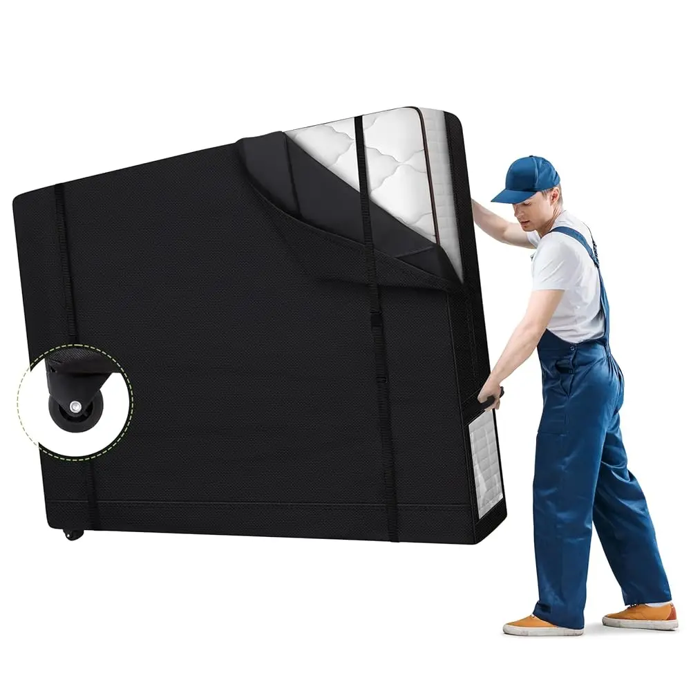 

Rolling Mattr Storage Bag With Wheel- Reusable Heavy Duty Mattr Cover For Moving And Storage (Twin&Wheel)