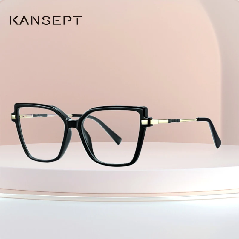 KANSEPT Simple Design Fashionable Large Frame Anti-Blue Light Glasses Women\'s Reading Glasses Customizable Prescription Eyewear