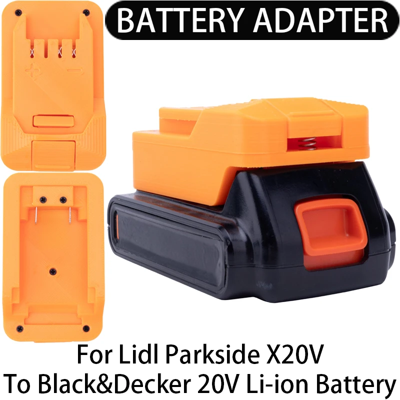 

Адаптер/преобразователь для литий-ионных инструментов Lidl Parkside X20V на Black&Decker, адаптер/преобразователь литий-ионного аккумулятора 20 В, аксессуар для электроинструмента