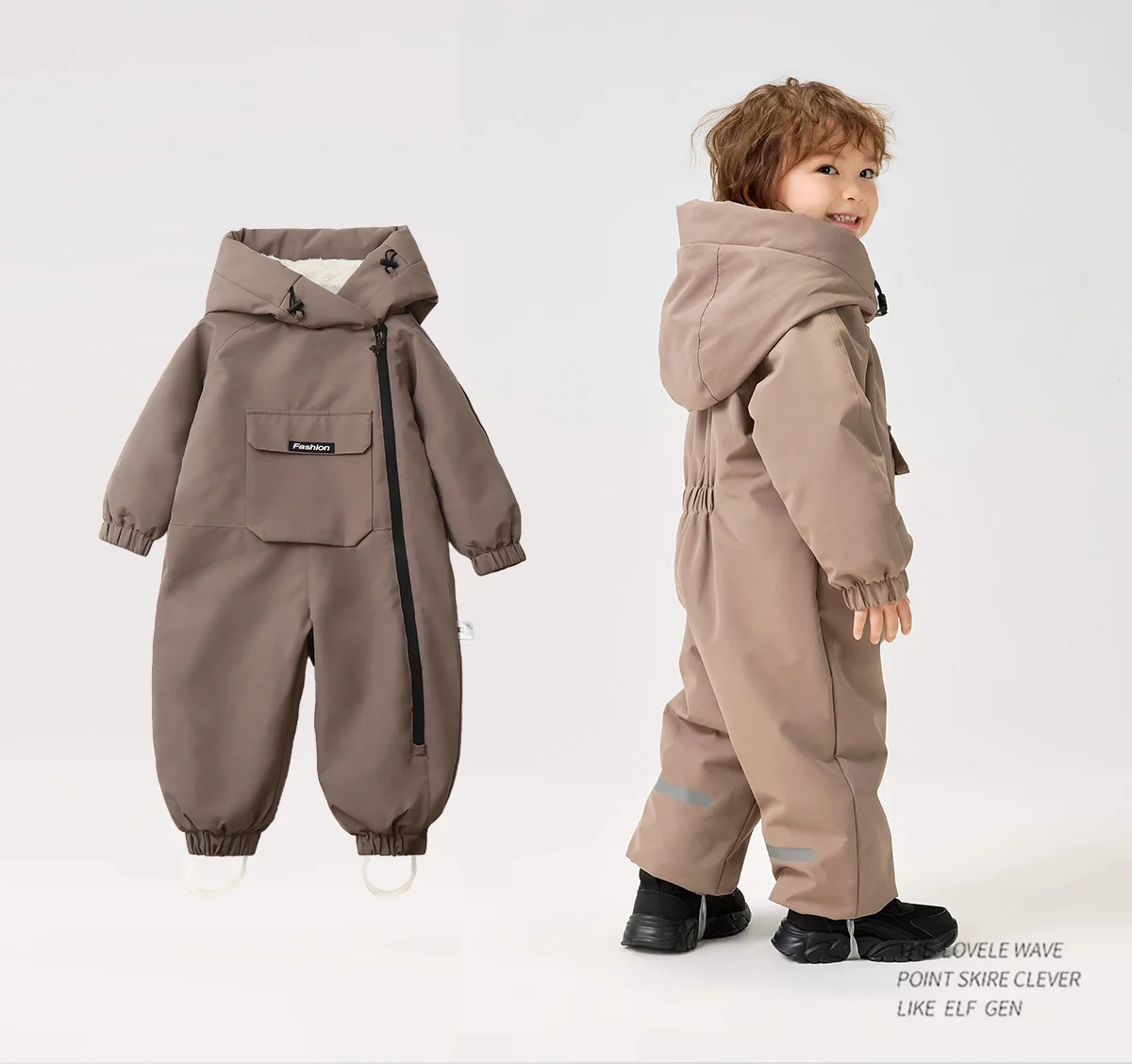 Ircomll Kinder Winter Warme Daunenjacke Sportbekleidung Kleinkind Schnee Overall Junge Mädchen Kleinkind Kleidung Ski Schneeanzug Kapuzenmantel – Detail 28