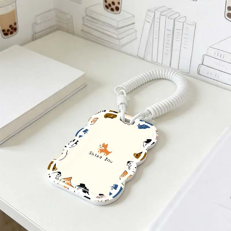 Card Sleeve for Kpop Photocard Holder Photo Protector Student Bus/Meal Card Protection Case Stretchable Spring Cord