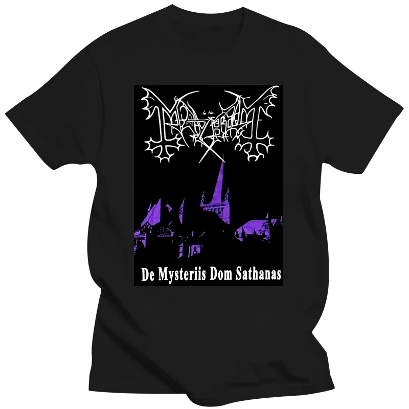 Mayhem Mens T-Shirt - De Mysterious Dom Sathanas Album Cover Image