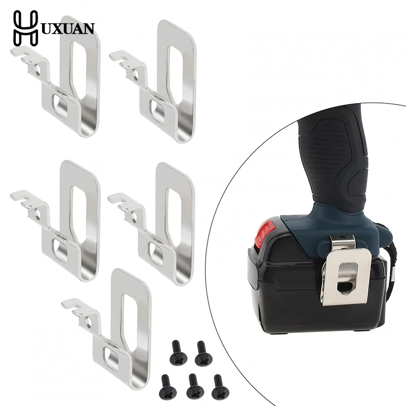 5Pcs Drill Belt Clip Hook Electric Drill Belt Clip Metal Hooks Drill Clip Hook Tool Cordless Replacement Belt Hook Clips