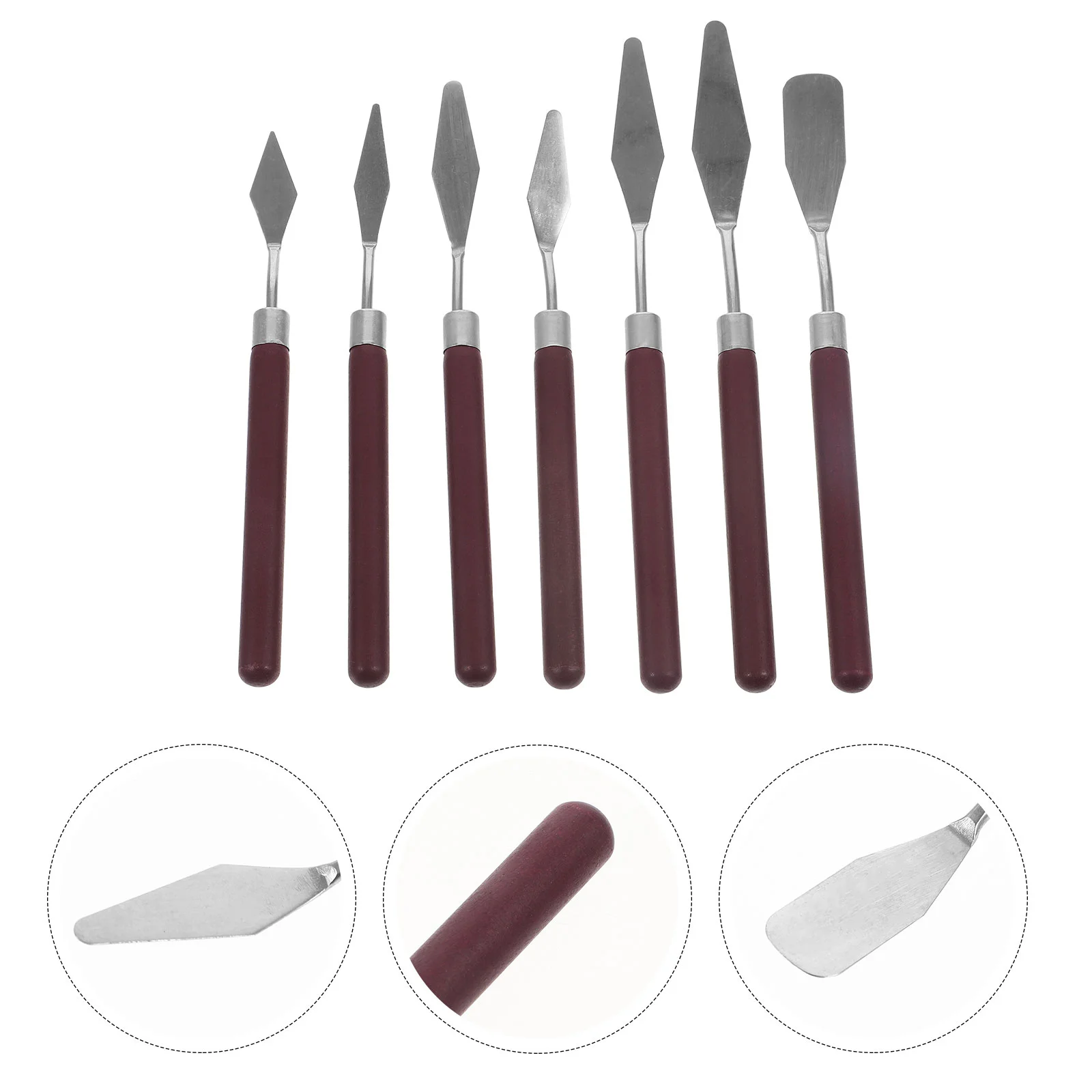 7 Pcs Gouache Paint Oil Scraper Trowel Cake Decorating Tools Stainless Steel Metal Painting