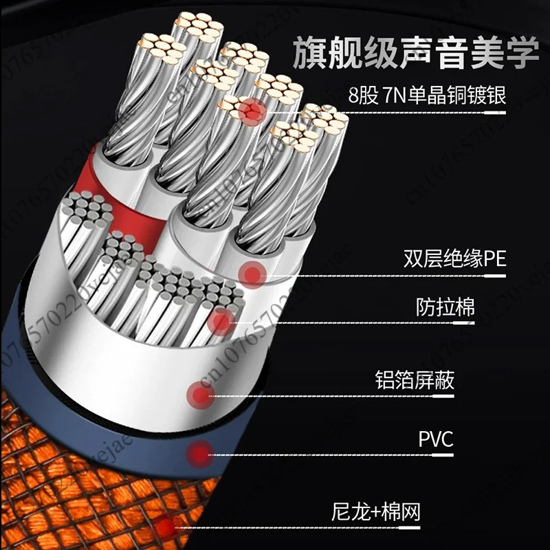 Audiophile Grade Main Speaker Cable, HIFI Silver-Plated Banana Y Plug Connector for Professional Audio Power Amplifier