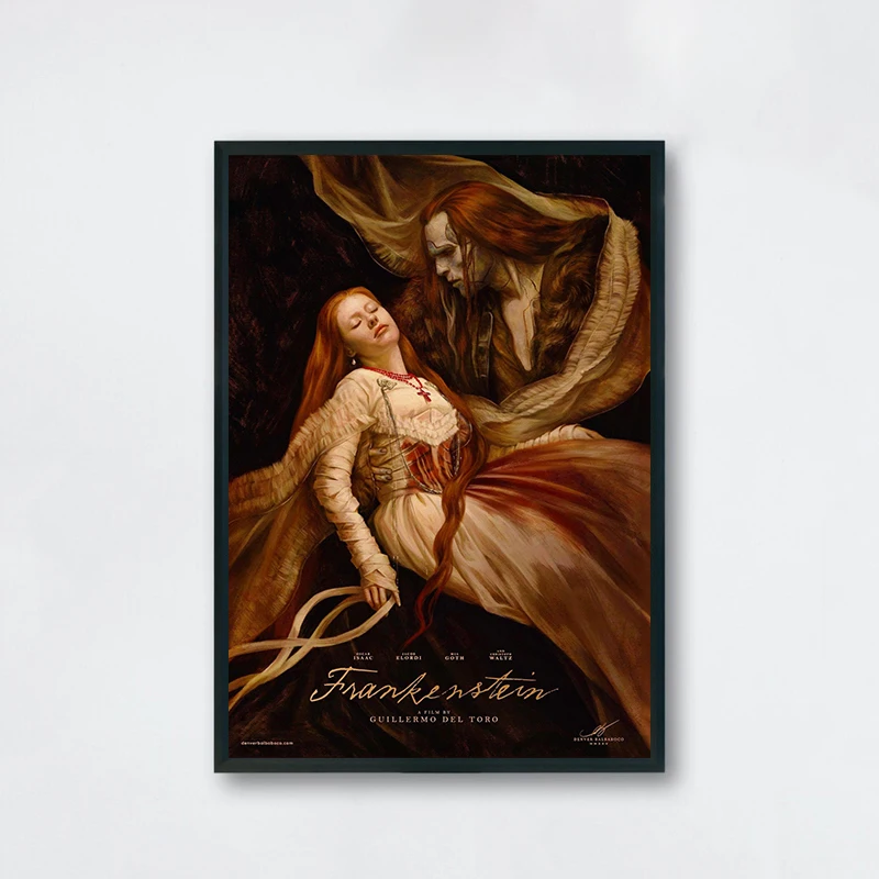 الرعب القوطية الخيال العلمي فيلم فرانكنشتاين ملصق فني قماش الطباعة المنزل سينما فندق الإقامة ديكور جدران اللوحة #4