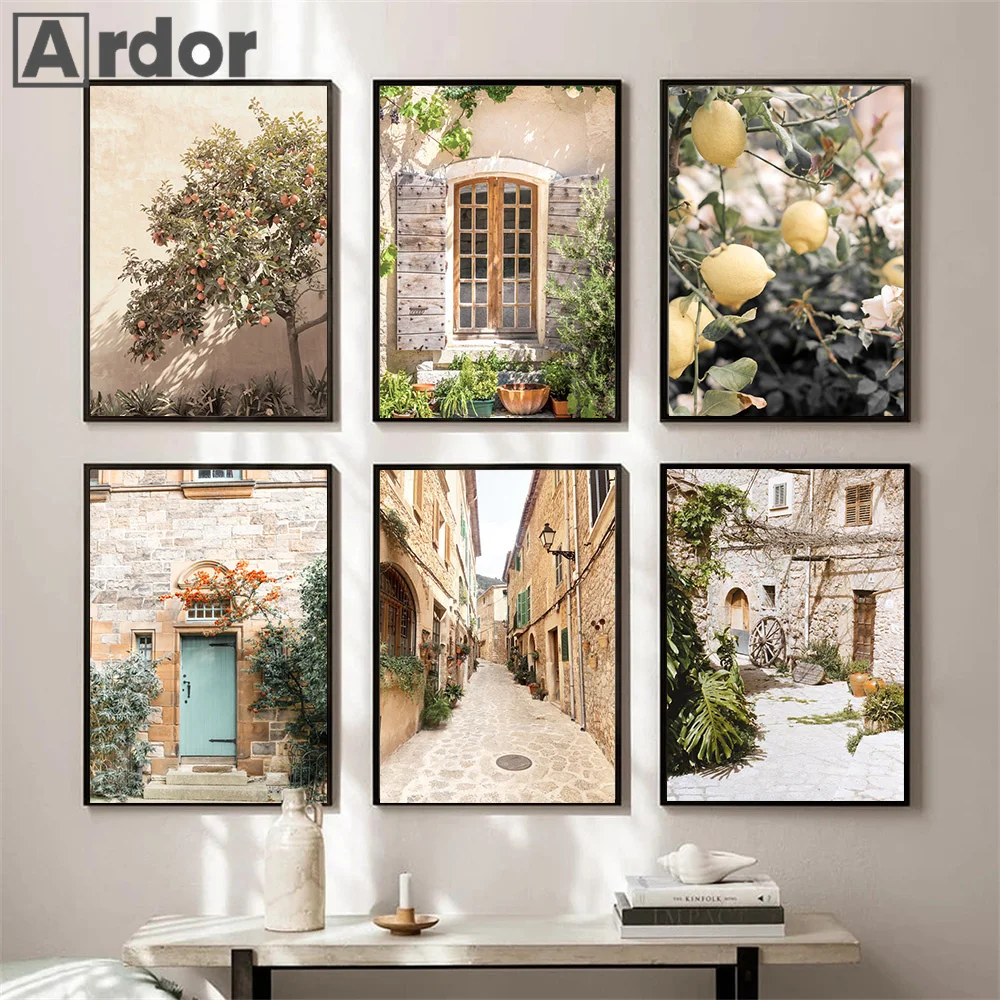 Italy Tuscany Canvas Painting Bellagio Town Mediterranean Rural Nordic Posters And Prints Wall Art Pictures Living Room Decor