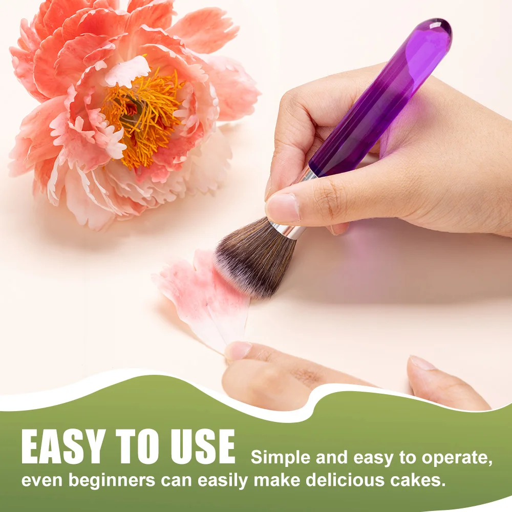 2/5/7pcs Purple Brushes Set Fondant Sculpture Coloring Brush Paint Coloring Tools Set Clay,Sugar Flower Detail Decoration Brush