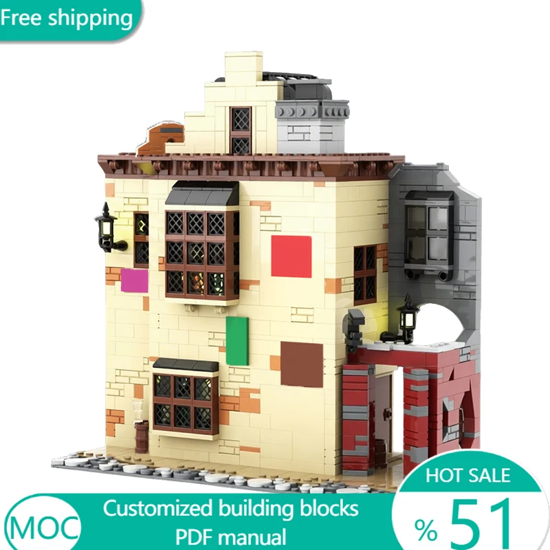1389 Piezas Juego de Construcción Modular MOC Personalizable, Bloques Educativos Populares, Ladrillos de Diseño para Niños, Modelo Simple, Juguete DIY, Regalo de Navidad