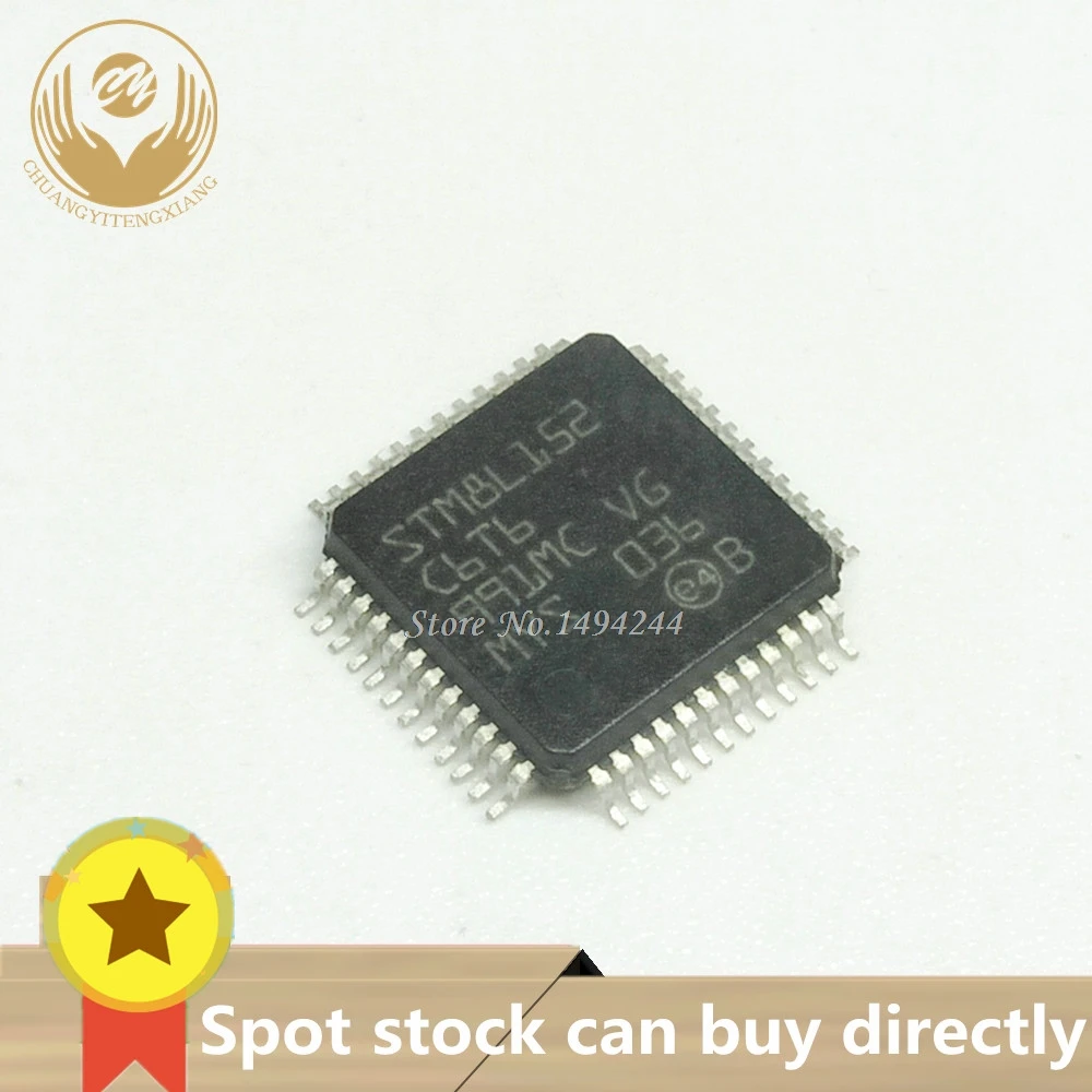 10PCS New original  Spot STM8L152C6T6 STM8L152C6 STM8L152 LQFP48 QFP48 8-bit ultralow power MCU, up to 32 KB Flash 1 KB Data