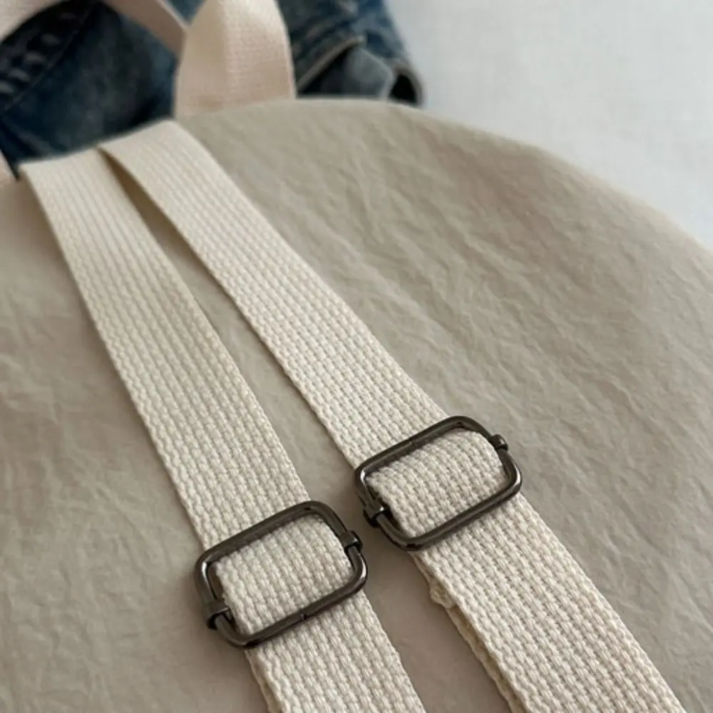 حقيبة ظهر رياضية لطيفة من النايلون بلون سادة، حقيبة كتف بلون سادة، حقيبة ظهر كلاسيكية على الطراز الكوري للفتيات