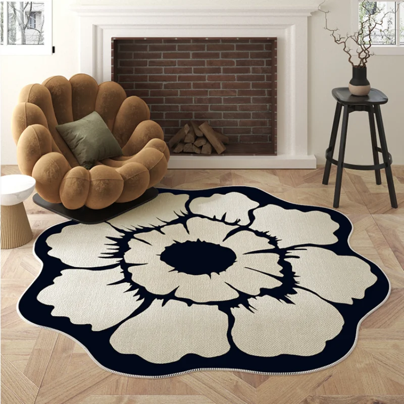 Round Irregular Shape The Flowers Living Room Carpet Decorate Bedroom Bedside Plush Mat Home Coffee Tables Rug ковер Tapis 러그