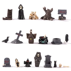 Figuritas en miniatura de resina para Halloween, accesorios de casa de muñecas, decoración de maceta de flores de Mesa para el hogar