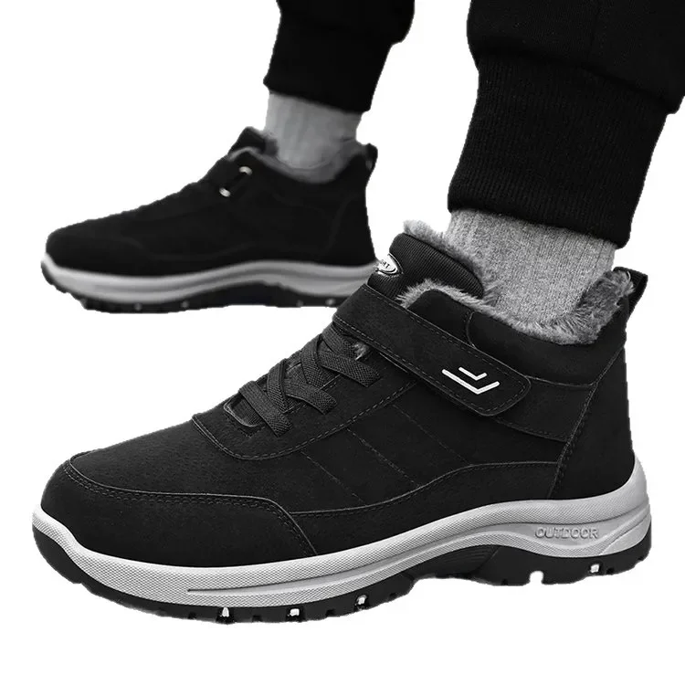 أحذية الثلوج الرجالية السوداء الأكثر مبيعًا نسخة مطورة من المطاط أحذية شتوية دافئة مقاومة للماء للرجال في الصين #5