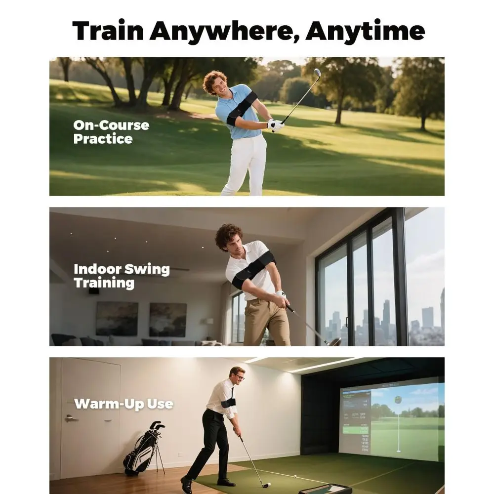

Adjustable Golf Swing Training Aid Elastic Black Golf Swing Strap Professional Nylon Golf Practice Armband