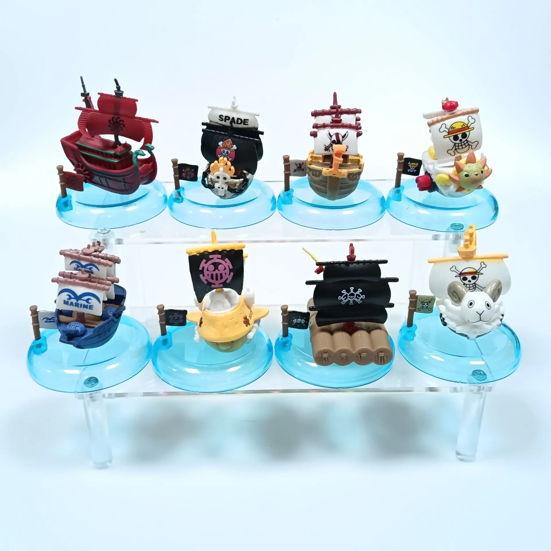 

Хит продаж: Набор из 8 фигурок One Piece в слепой коробке: Соломенная шляпа Луффи, Корабль Солнце и другие модели-украшения