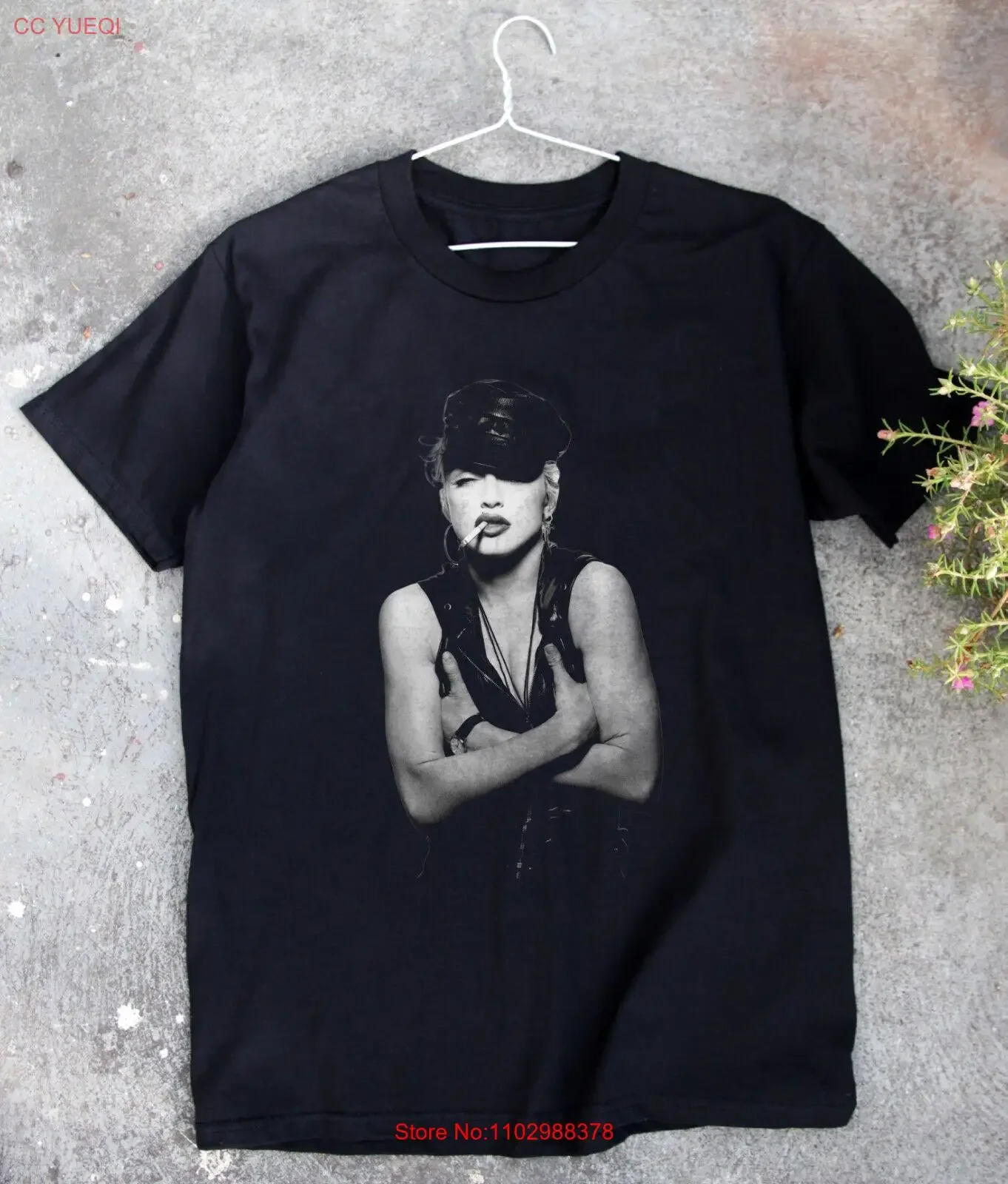 Черная футболка MADONNA SMOKING POSTER SLOGAN, размер S 5XL, винтажный стираный повседневный слегка топ для повседневной носки, уличная одежда, стильный