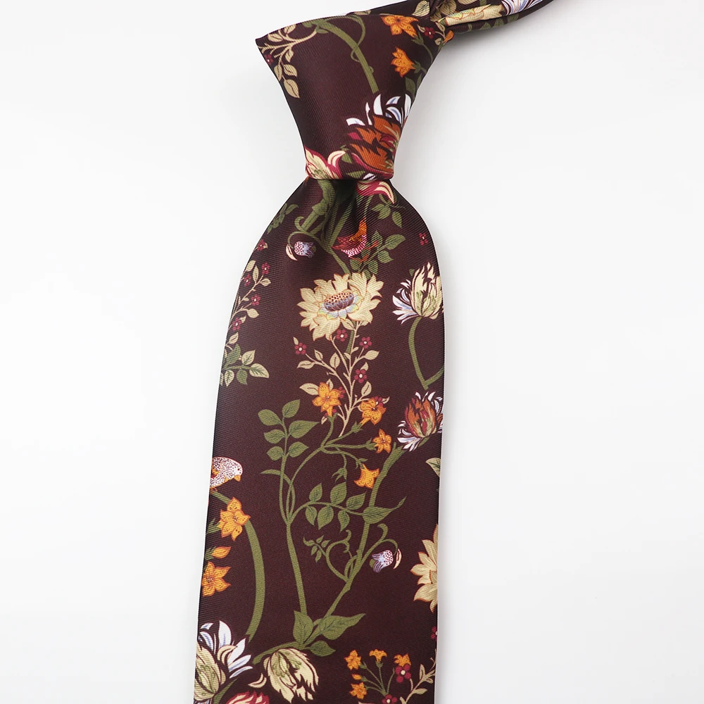 New Arrivals 8CM Floral Printed Neck Ties For Men Women Casual Soft Bird Guitar Airplane Printing Neckties Daily Shirt Cravat