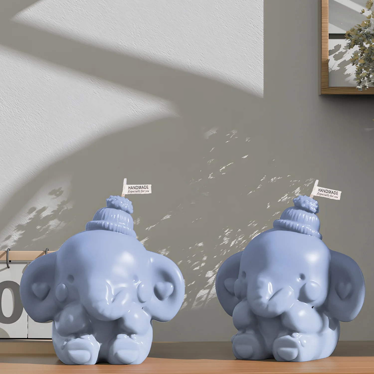 DIY Cute Elephant Gypsum Resin Soap Mould Resin Candle Mold Fondant Cement Gypsum Mold Party Crafting Gifts Cake Topper Decor