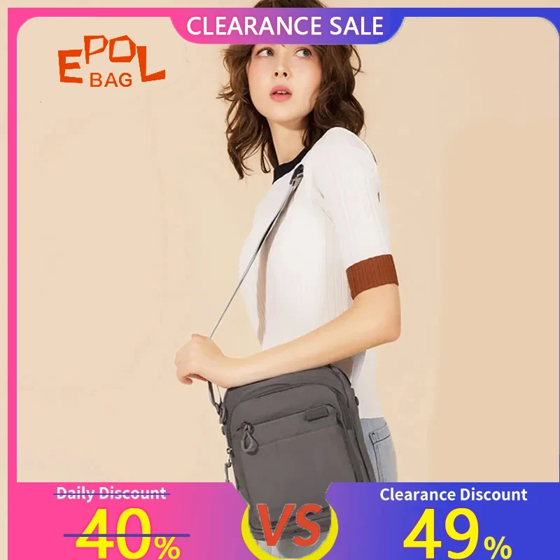 

Epol Women's Shoulder Bags Casual Fashion Large Canvas Crossbody Bags 2025 Trend Black Sports Waterproof Messenger Bag 2802-04