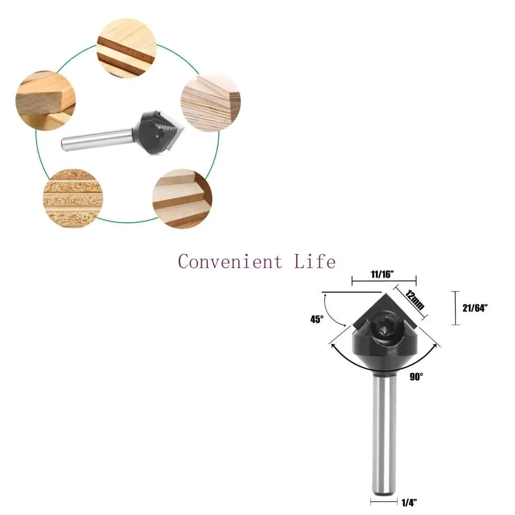 

L1EE Прочность Деревообработка 90° Однозубая Фреза Концевые Фрезы Точная Деревообработка Фрезерный Хвостовик Аксессуары Для