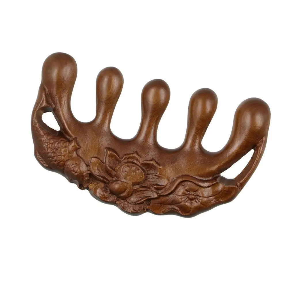 

Gua Sha Hair Care Tool Meridian Scrapping Head Wooden Massage Comb Wide Teeth Hair Comb Scalp Massager Brush Wood Pocket Comb
