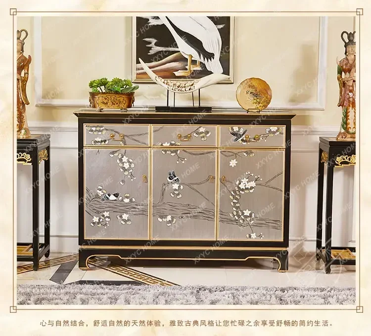 Modern Chinese three-bucket large-capacity locker storage cabinet ultra-thin entrance foyer cabinet