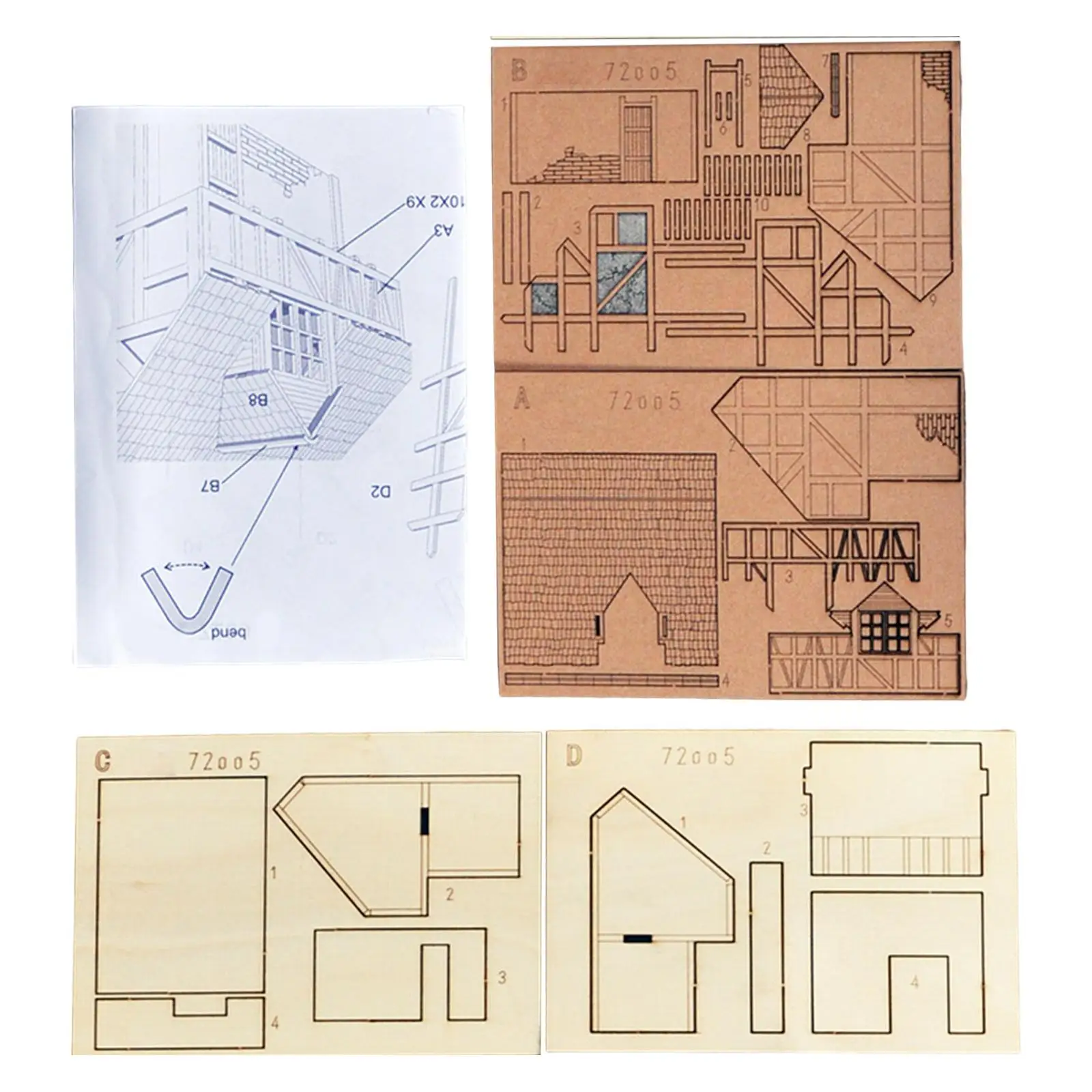 건축 모델 키트 디오라마 모래 테이블 액세서리 모델 철도 전쟁 장면용 3D 퍼즐, 교육 학습 장난감 조립, 1:72