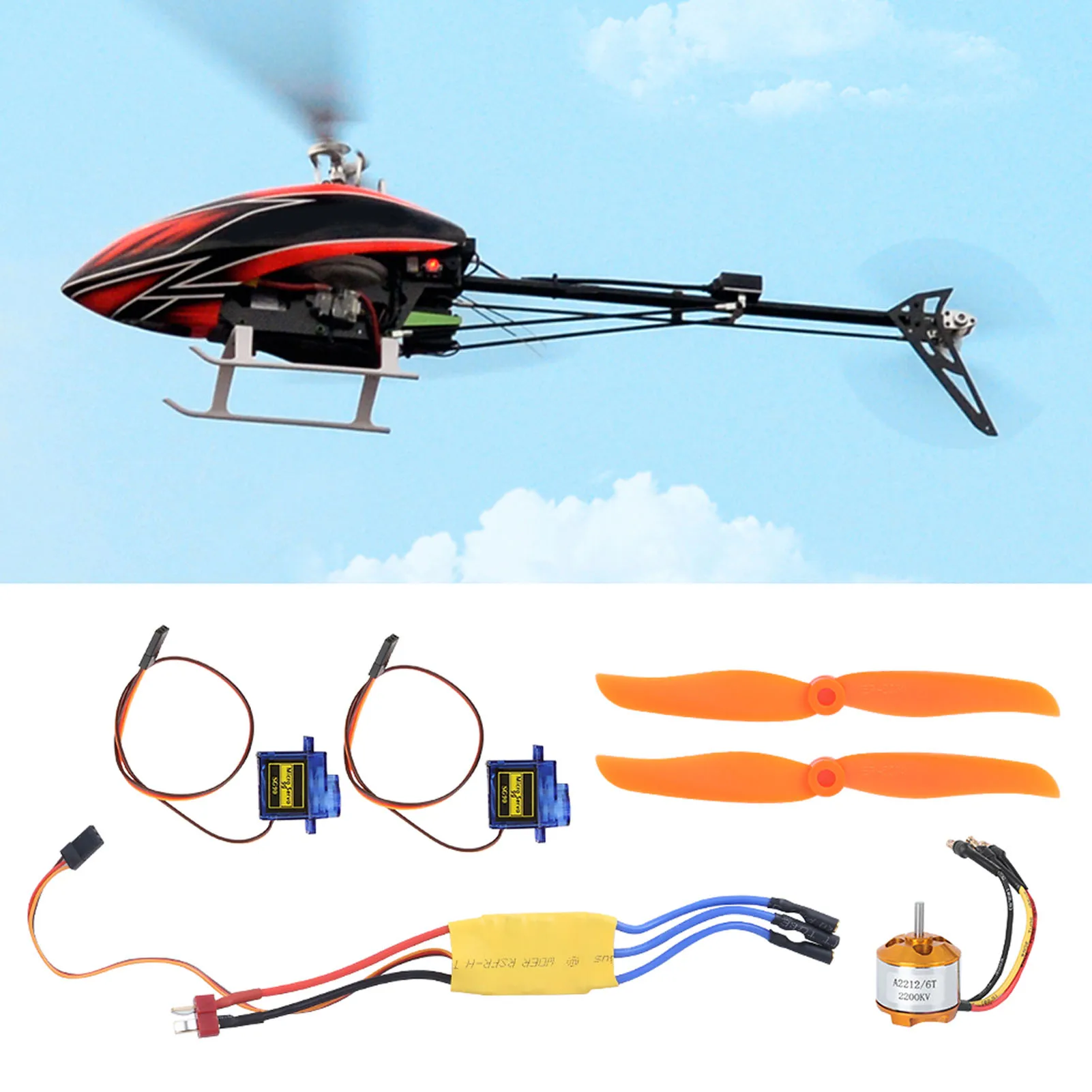 2200KV 브러시리스 모터 30A ESC A2212 2200KV 브러시리스 모터 30A ESC SG90 9G 서보 6035 프로펠러 RC 비행기용 서보